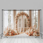 Aperturee - Aperturee Floral Arch Bright View Windows Wedding Backdrop